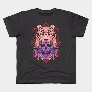 Tiger Head Skull Kids T-Shirt